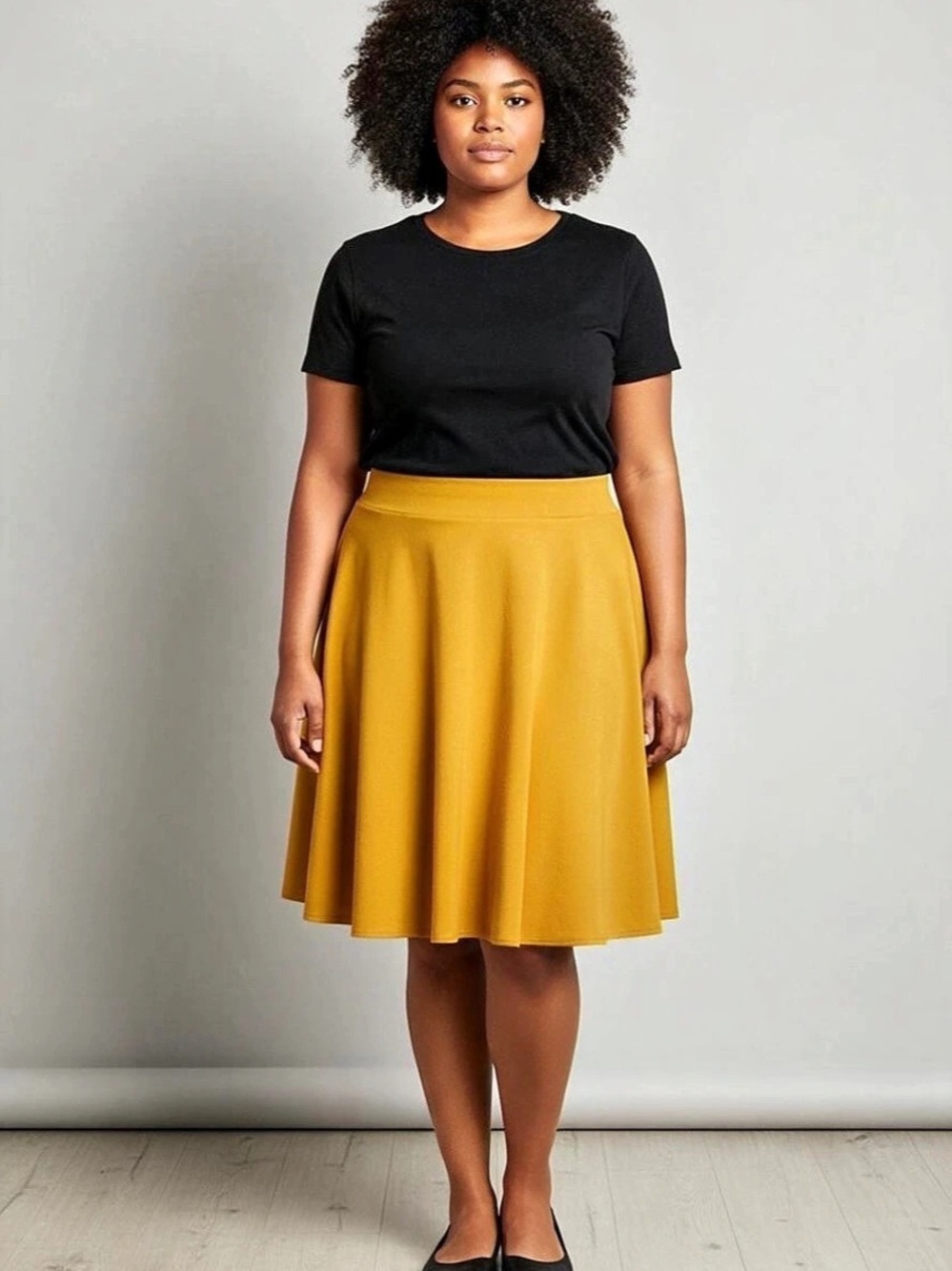 NY Invasion A-Line Yellow Skirt Size 2X